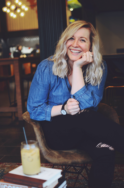 White Lady Seated Smiling