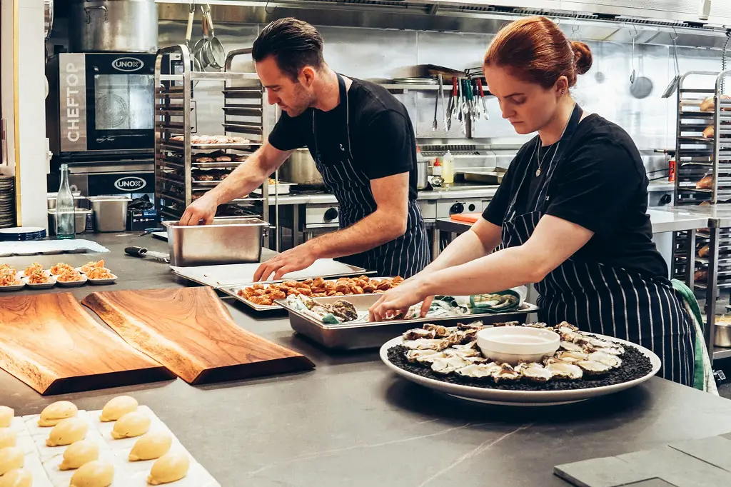 Man And Woman Working In A Restaurant