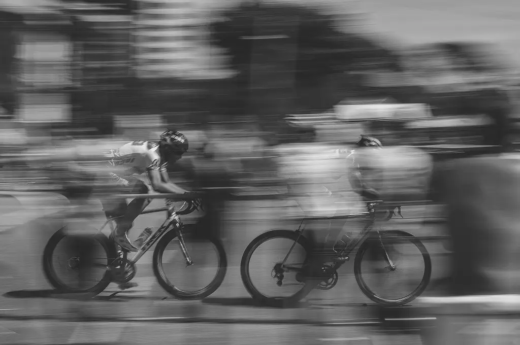Two Bikers In A Race