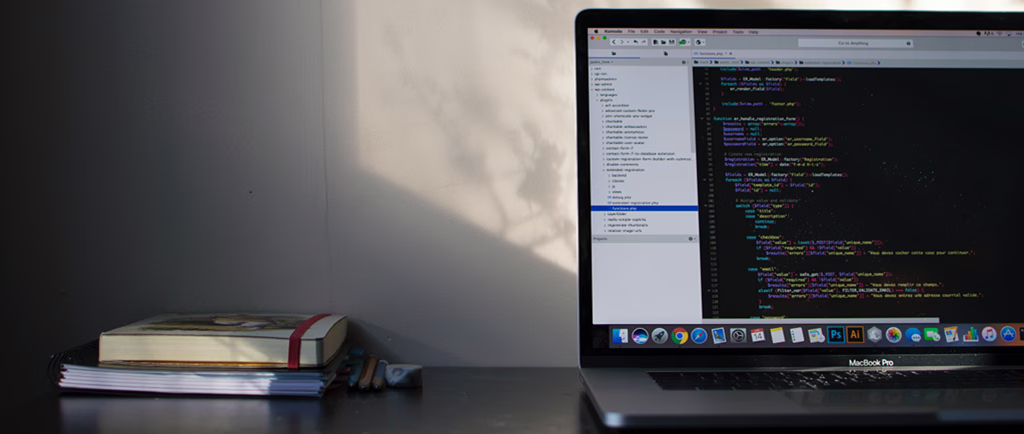 MWD Laptop On A Desk With Codes On The Screen