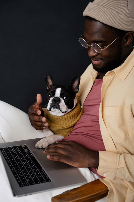 MWD A Black Guy with His Puppy Online
