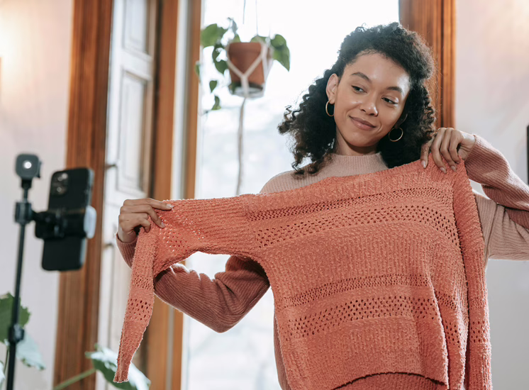 MWD - Young Lady Recording A Marketing Video